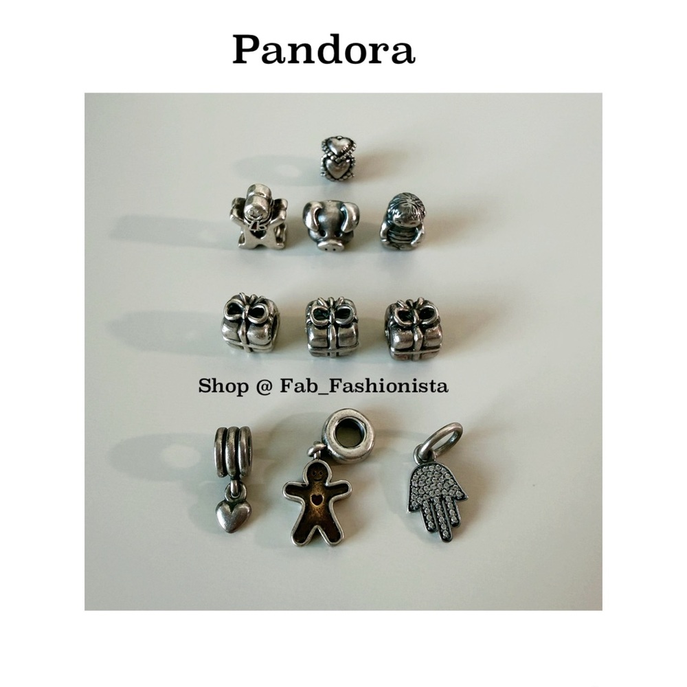 Pandora Sterling Silver Charm Bundle 10 Piece
